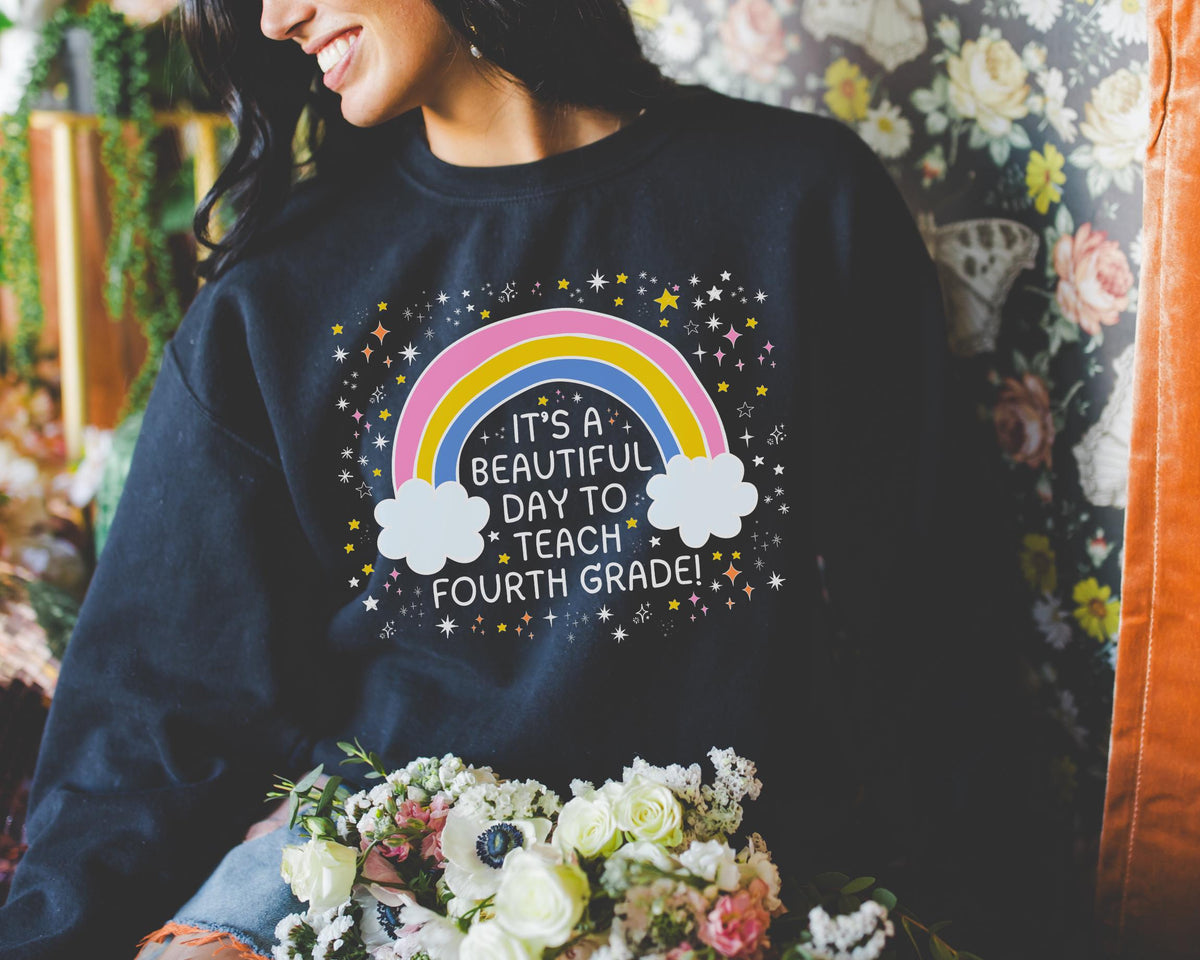Fourth Grade Teacher Sweatshirt Fourth Grade Crew Cute Early Childhood Education Major Gift for New Teaching Job Matching 4th Grade Squad Sweatshirt – Soft Feel · Must-Have Style