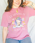 Unicorn Kindergarten Crew Tee Shirt Learning is Magical School Principal Tee with Stars 90s Aesthetic First Grade or 2nd Grade Teacher Graphic Tee – Aesthetic Look · High-Quality Print