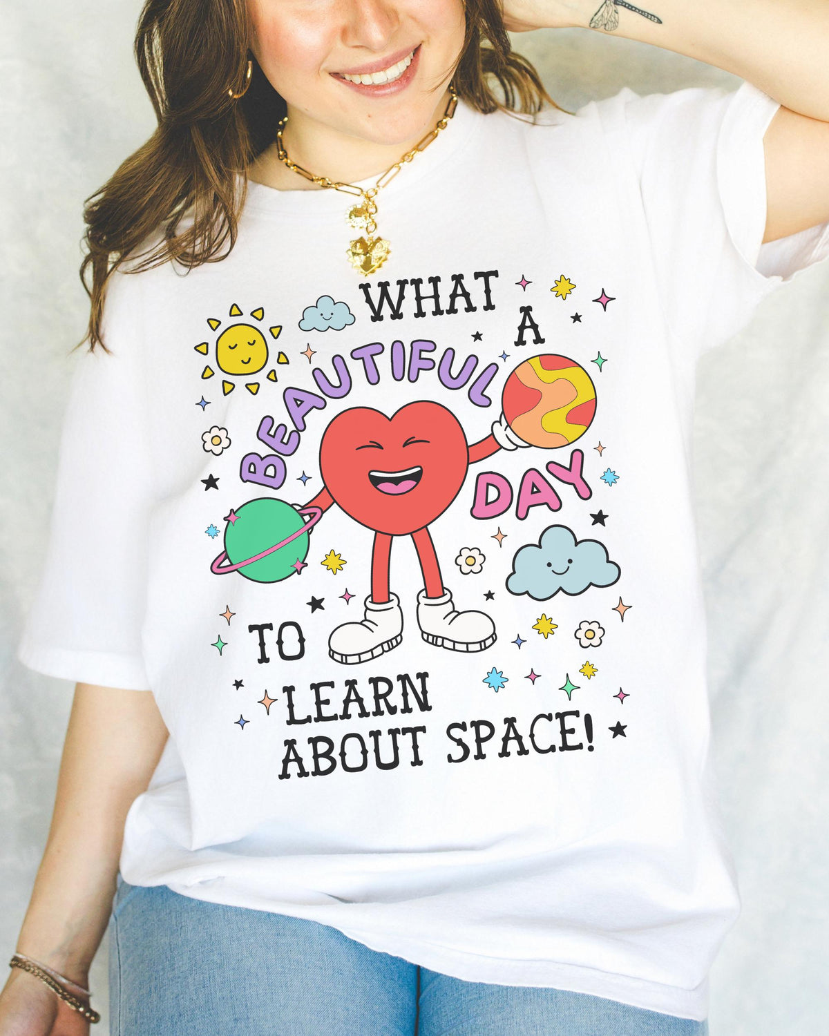 Retro Science Teacher Tee Shirt with Funny Saying Colorful Astronomy Professor TShirt Astrophysics Major Present with Early 2000s Vibe Graphic Tee – Cozy Vibes · Must-Have Style