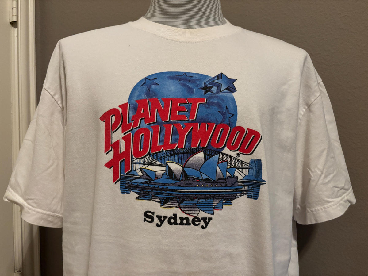 Vintage 90s Planet Hollywood Sydney Australia Tshirt XL Graphic Tee – Everyday Comfort · High-Quality Print